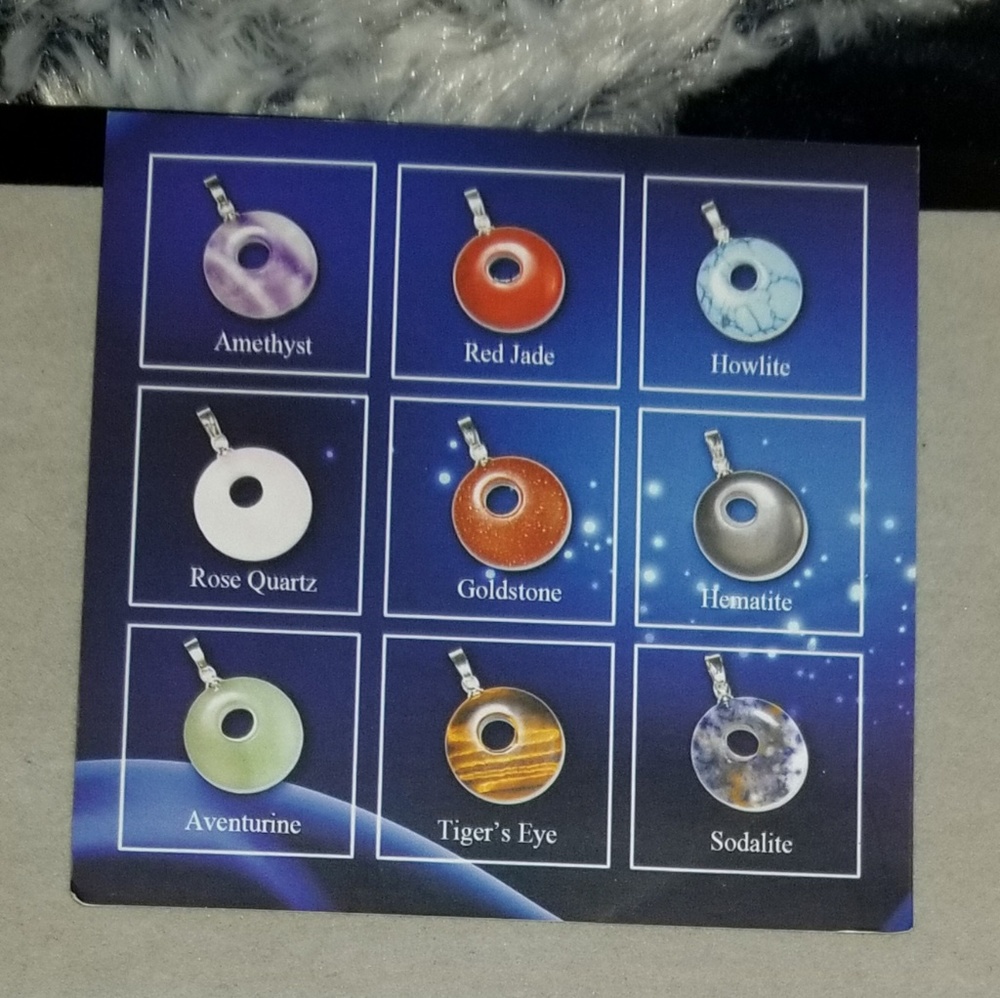 New 9 Gemstones With 24" Chain With Box Set - image 2